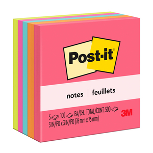 NOTAS ADHESIVAS POST-IT NEON 3X3 5U NOTAS ADHESIVAS POST-IT NEON 3X3 5U
