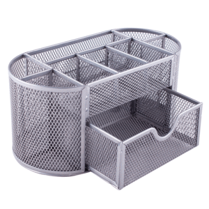 ORGANIZADOR OVALADO MESH P/ESCRITORIO COLOR PLATA ORGANIZADOR OVALADO MESH P/ESCRITORIO COLOR PLATA