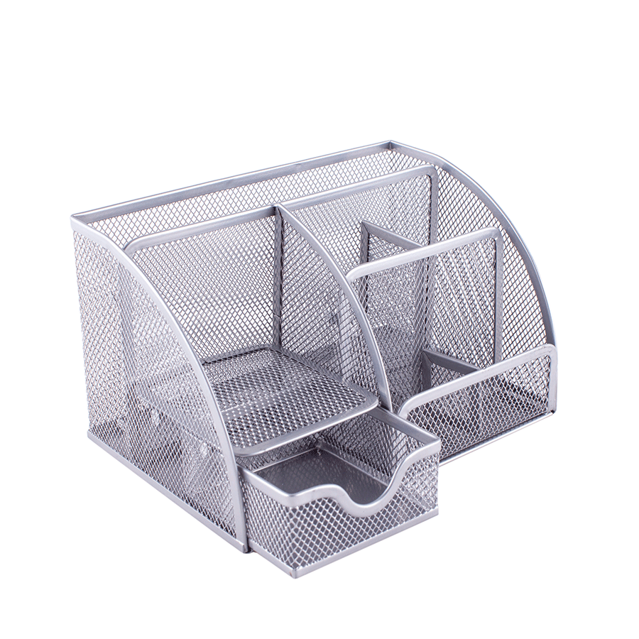 ORGANIZADOR RECTANGULO MESH P/ESCRITORIO COLOR PLATA