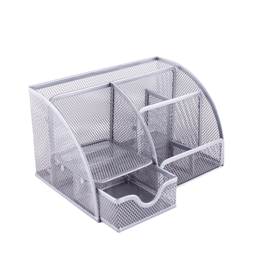 ORGANIZADOR RECTANGULO MESH P/ESCRITORIO COLOR PLATA