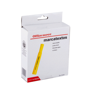 MARCATEXTO AMARILLO B/REDONDO B/12 PUNTA CINCEL MARCATEXTO AMARILLO B/REDONDO B/12 PUNTA CINCEL