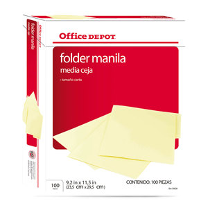 FOLDER OFFICE DEPOT (CARTA, MANILA, 100 UNIDADES)