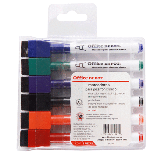 MARCADOR PARA PIZARRON CON BORRADOR COLORES SURTIDOS Office Depot marcador-para-pizarron-con-borrador-colores-surtidos-office-depot