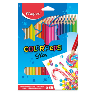 LAPICES COLOR PEPS CX36 ESTUCHE DE CARTON