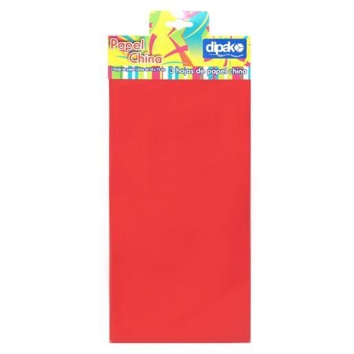 PAPEL DE CHINA DIPAK 3 HOJAS ROJO