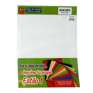 HOJAS BLANCAS GLACIAR PAPEL BOND BLANCO 10 PIEZAS