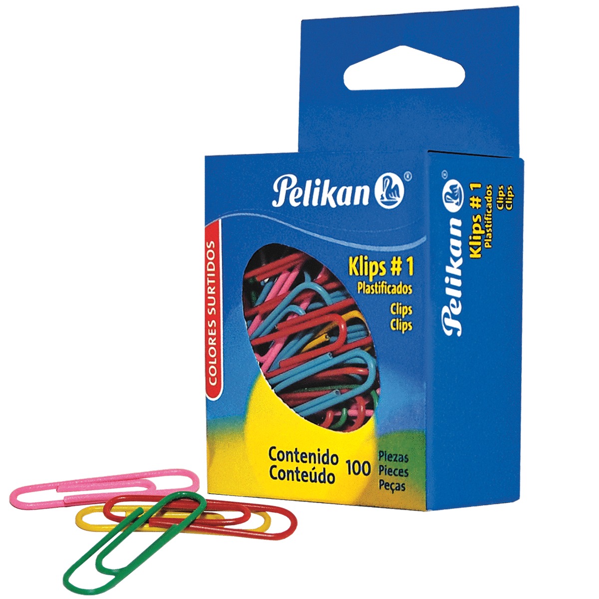 CLIPS N. 1 PLASTIFICADOS (COLORES, 100 PIEZAS)
