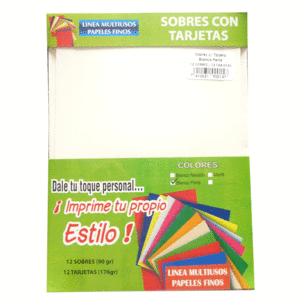 SOBRES/TARJETAS B/PERLA 12 JGS SOBRES/TARJETAS B/PERLA 12 JGS
