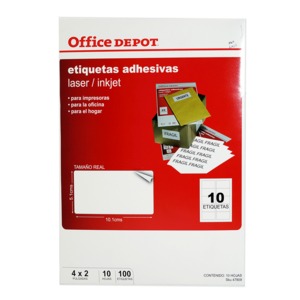 ETIQUETA ADHESIVA LASER INKJET 4 X 2 PULG 10 HOJAS 100 ETIQUETAS ETIQUETA ADHESIVA LASER INKJET 4 X 2 PULG 10 HOJAS 100 ETIQUETAS