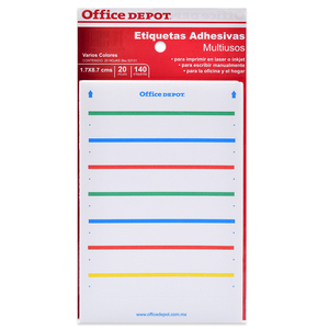 ETIQUETA OFFICE DEPOT ADHESIVA RECTANGULAR,140 PZS