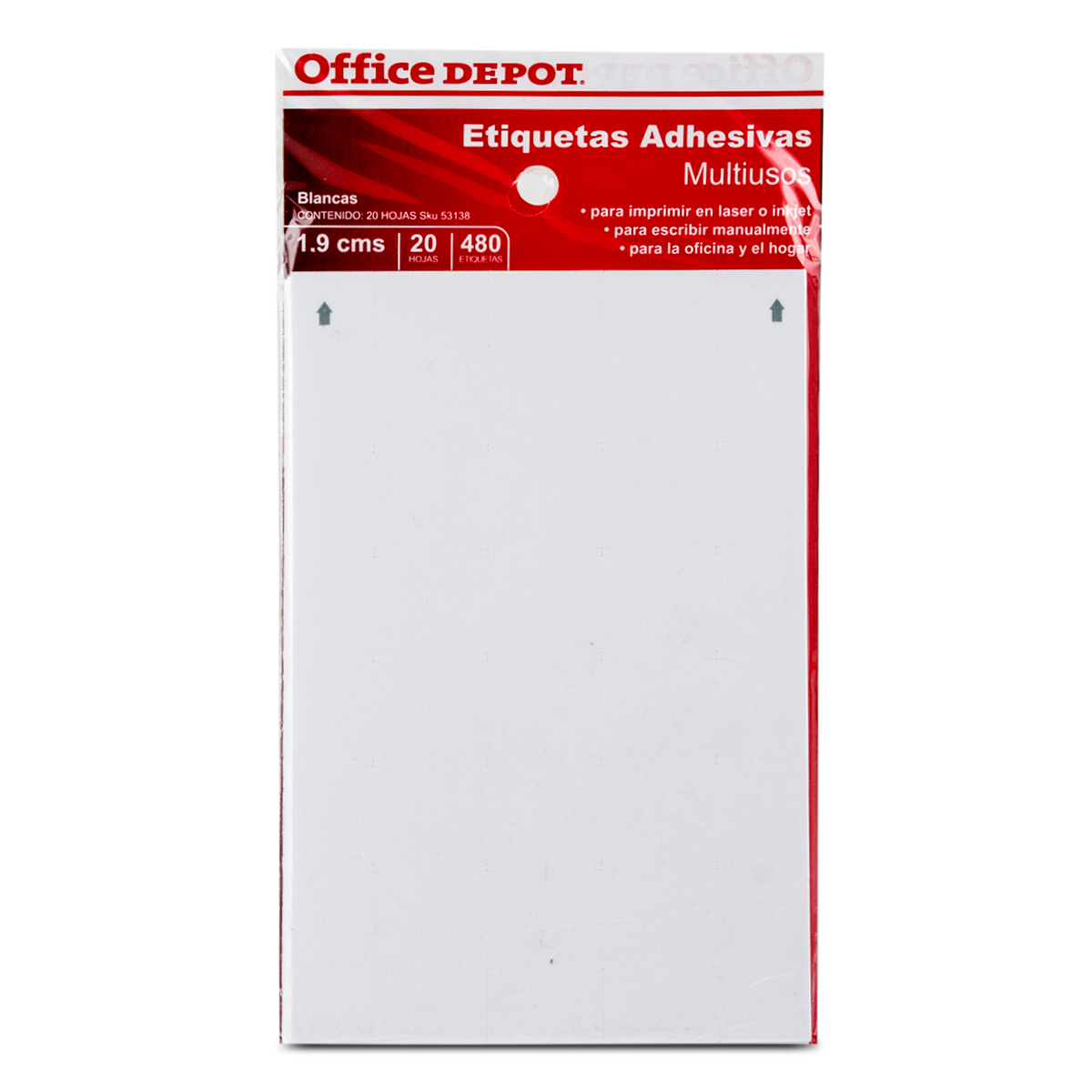 ETIQUETA OFFICE DEPOT ADHESIVA (BLANCA, CIRCULAR)