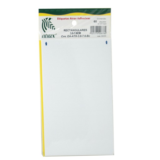 ETIQUETA RECTANG 3.8X7.6 BCA