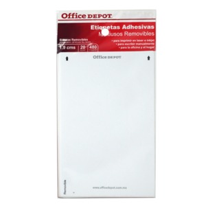 ETIQUETA OFFICE DEPOT ADHESIVA (CIRCULAR, BLANCA)