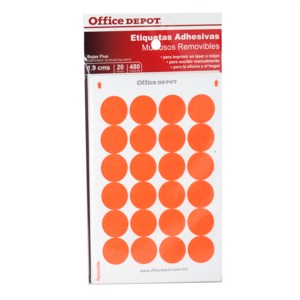 ETIQUETA OFFICE DEPOT ADHESIVA (CIRCULAR, ROJO)