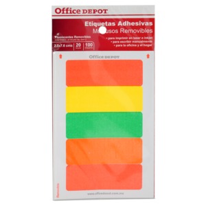 ETIQUETA OFFICE DEPOT ADHESIVA (RECTANGULAR, NEON)