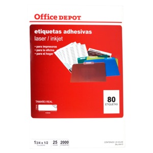 ETIQUETA OFFICE DEPOT ADHESIVA LASER-INKJET,BLANCA ETIQUETA OFFICE DEPOT ADHESIVA LASER-INKJET,BLANCA