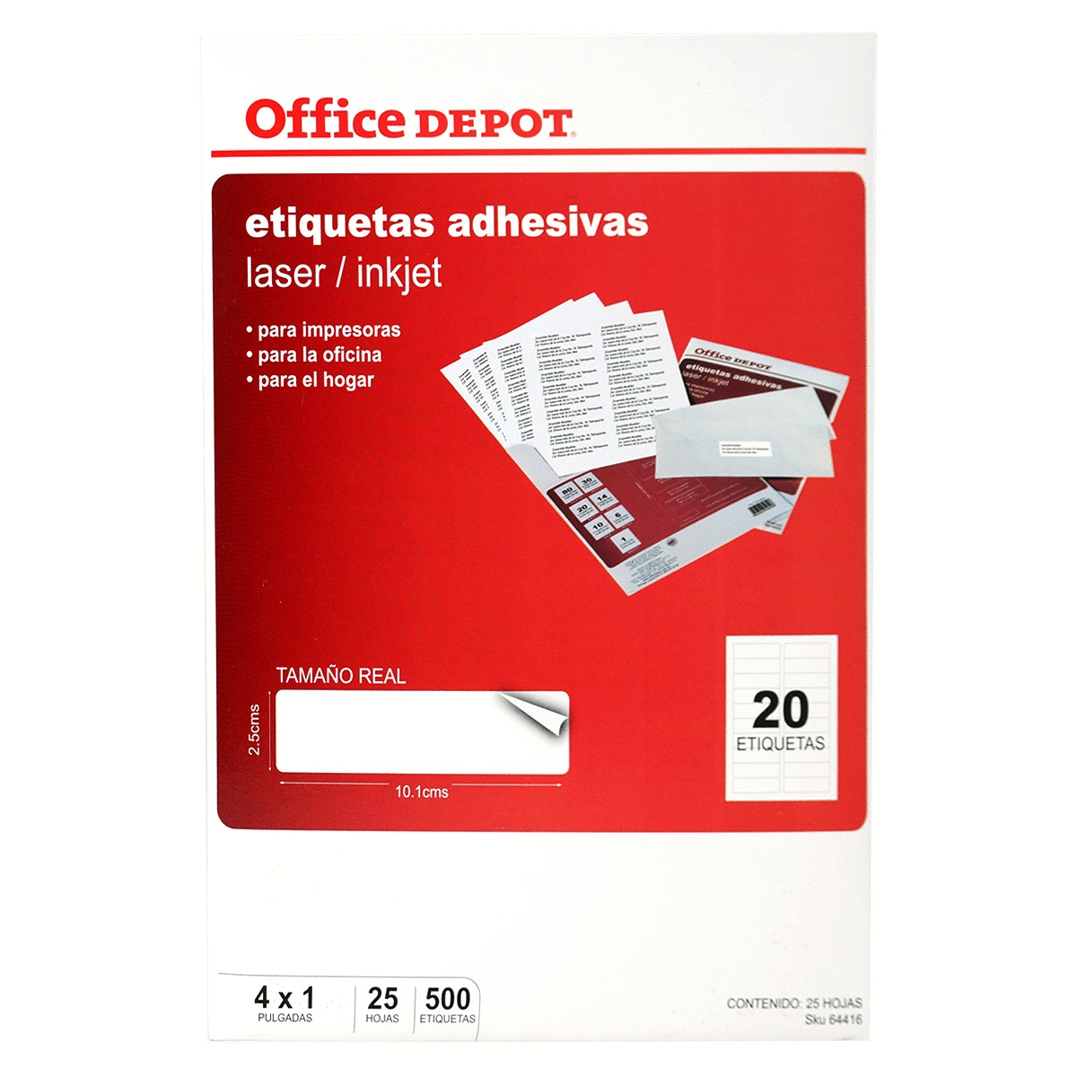 ETIQUETA OFFICE DEPOT ADHESIVA (500 UNIDADES)