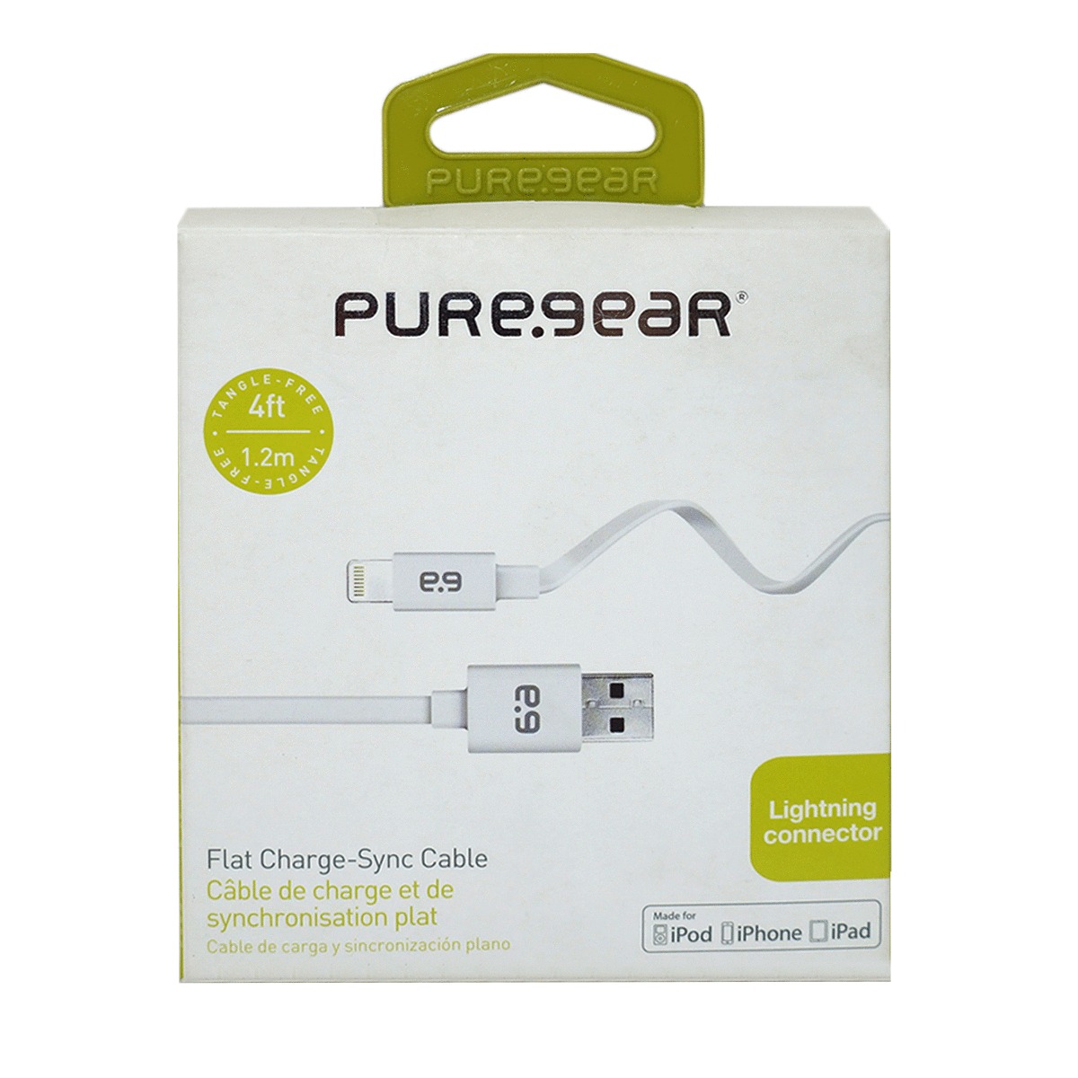 CABLE USB (PLANO, LIGHTNING, BLANCO)