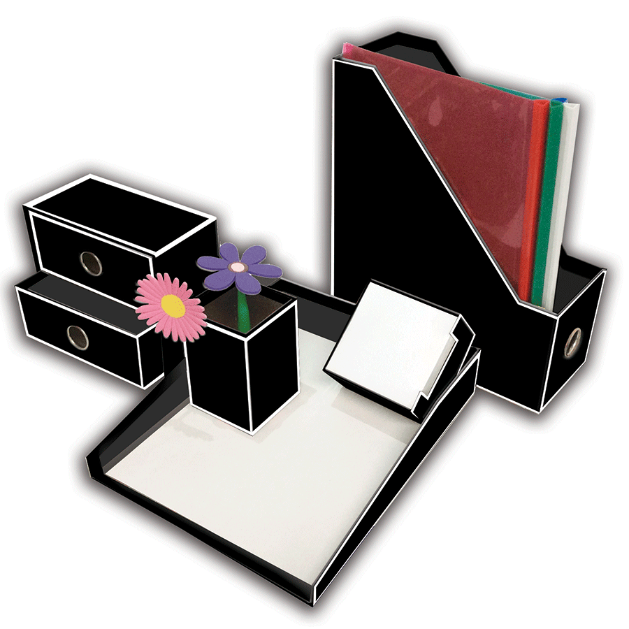 SET DE ESCRITORIO RED TOP (CARTON,NEGRO,5 PIEZAS)