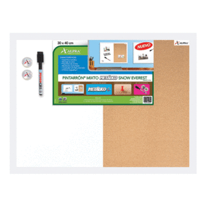 PIZARRON ALFRA SNOW EVEREST BLANCO-CORCHO 30X40CMS PIZARRON ALFRA SNOW EVEREST BLANCO-CORCHO 30X40CMS