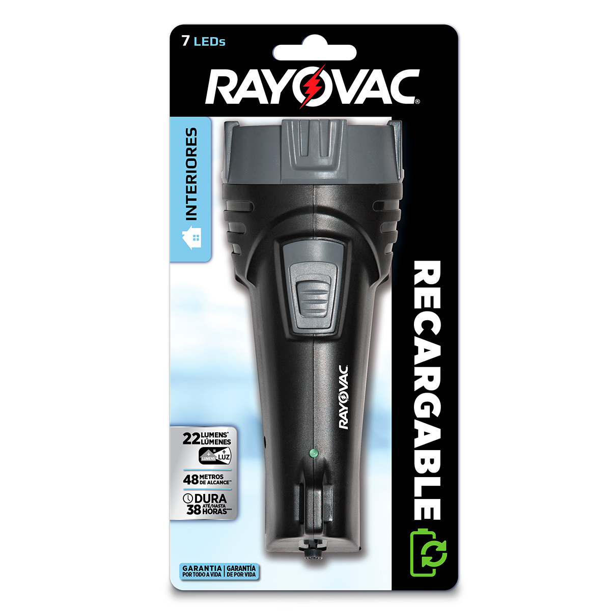 LINTERNA RAYOVAC (R7 LED RECARGABLE)