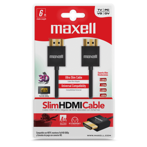 CABLE MAXELL HDMI 710-6FT (ULTRA SLIM)