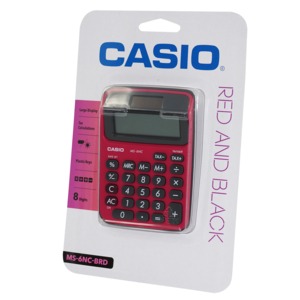 CALCULADORA CASIO MINI MS-6NC-BRD (8 DIGITOS,ROJA) CALCULADORA CASIO MINI MS-6NC-BRD (8 DIGITOS,ROJA)