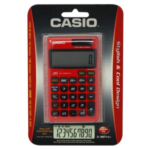 CALCULADORA CASIO SL-1000TV-RD (ROJA, 10 DIGITOS) CALCULADORA CASIO SL-1000TV-RD (ROJA, 10 DIGITOS)