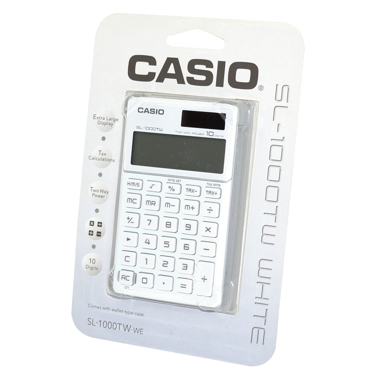 CALCULADORA CASIO SL-100TV-WE (BLANCA, 10 DIGITOS)