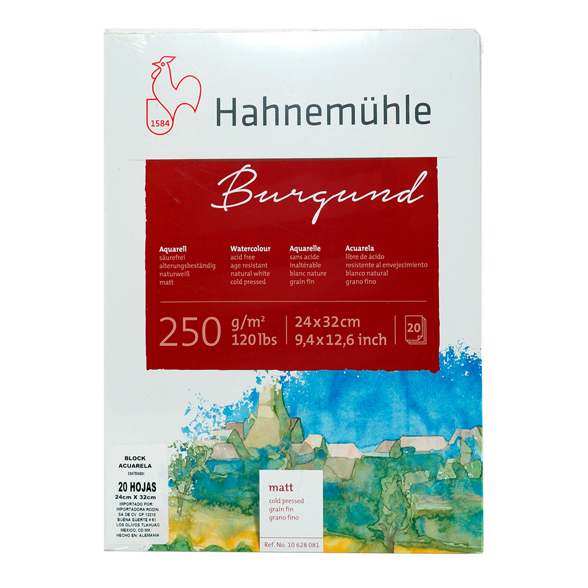 HAHNEMUHLE ACUARE BURGUND 250G PZ