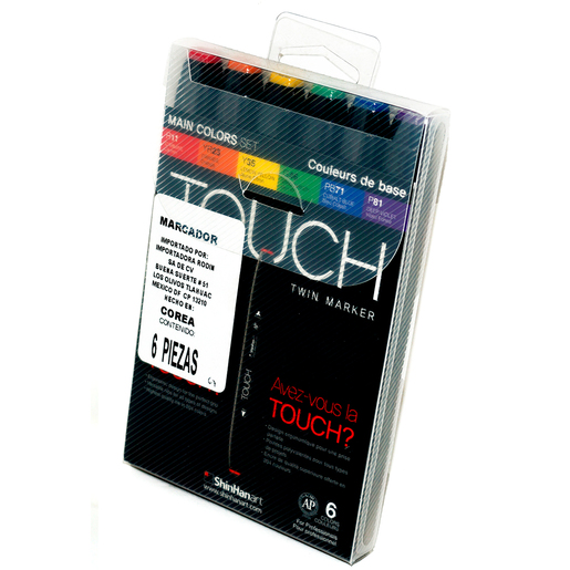 MARCADOR TOUCH TWIN COLORES PQ/6