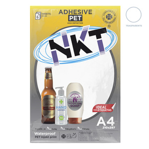 PAPEL ADHESIVO A4 TRANSPARENTE GLOSSY 6H PAPEL ADHESIVO A4 TRANSPARENTE GLOSSY 6H