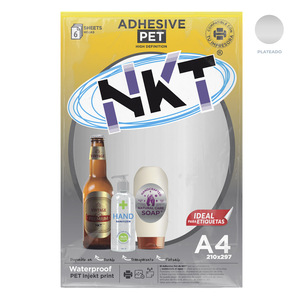 PAPEL ADHESIVO A4 PLATEADO GLOSSY 6H PAPEL ADHESIVO A4 PLATEADO GLOSSY 6H