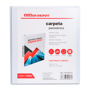 CARPETA, 3 ARILLOS EN O , TAMANO CARTA, 1.0 PULG CARPETA, 3 ARILLOS EN O , TAMANO CARTA, 1.0 PULG