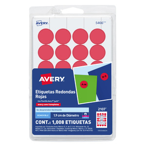 ETIQUETA CÓDIGO DE COLOR ROJO, 1.9 CM DE DIÁMETRO, 1008 PZ. ETIQUETA CÓDIGO DE COLOR ROJO, 1.9 CM DE DIÁMETRO, 1008 PZ.