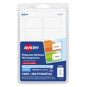 ETIQUETA MULTIUSO RECTANGULAR BLANCA 2.5 CM X 3.8 CM PAQ 500 ETIQUETA MULTIUSO RECTANGULAR BLANCA 2.5 CM X 3.8 CM PAQ 500