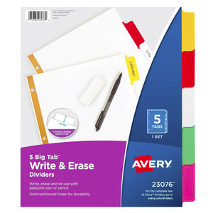 SEPARADORES BORRABLES 5 PESTAÑAS MULTICOLOR 1 JUEGO SEPARADORES BORRABLES 5 PESTAÑAS MULTICOLOR 1 JUEGO