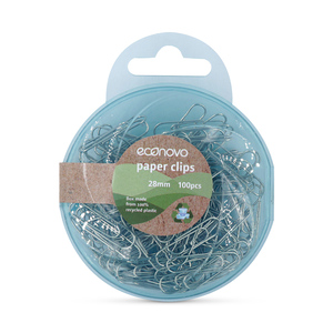 CLIPS ECONOVO 28MM 100U (CAJA 100% PLASTICO RECICLADO) CLIPS ECONOVO 28MM 100U (CAJA 100% PLASTICO RECICLADO)