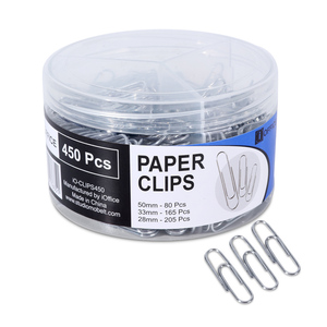 CLIP PLATEADO IOFFICE 450U TAMANOS SURTIDOS (CONTIENE: 50MM 80PCS + 33MM 165PCS + 28MM 205PCS) CLIP PLATEADO IOFFICE 450U TAMANOS SURTIDOS (CONTIENE: 50MM 80PCS + 33MM 165PCS + 28MM 205PCS)