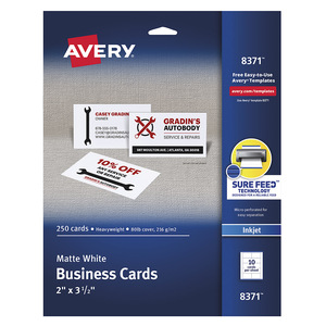 TARJETAS DE PRESENTACIÓN BLANCAS INKJET 250 TARJETAS TARJETAS DE PRESENTACIÓN BLANCAS INKJET 250 TARJETAS