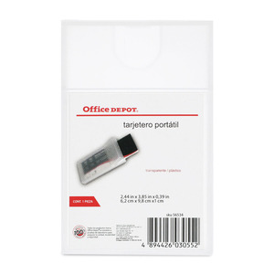 TARJETERO PORTATIL DE PLASTICO TRANSPARENTE 2.44X3.85X0.39IN TARJETERO PORTATIL DE PLASTICO TRANSPARENTE 2.44X3.85X0.39IN
