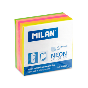 NOTAS ADHESIVAS MILAN MINI 50 X 50 MM NEON 250H NOTAS ADHESIVAS MILAN MINI 50 X 50 MM NEON 250H