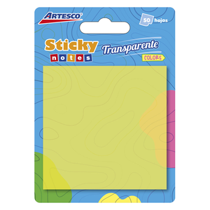 NOTAS ADHESIVAS TRANSPARENTES AMARILLAS 3X3 50H NOTAS ADHESIVAS TRANSPARENTES AMARILLAS 3X3 50H