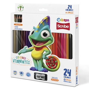 LAPICES DE COLOR SCRIBE 24U (INCLUYE SACAPUNTAS) LAPICES DE COLOR SCRIBE 24U (INCLUYE SACAPUNTAS)