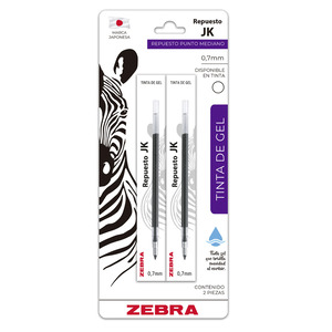 REPUESTO ZEBRA JK 0.7 MM NEGRO 2U REPUESTO ZEBRA JK 0.7 MM NEGRO 2U