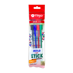 BOLIGRAFO FILGO STICK 1.0MM SURTIDO 4U (NEGRO, AZUL, ROJO, VERDE) BOLIGRAFO FILGO STICK 1.0MM SURTIDO 4U (NEGRO, AZUL, ROJO, VERDE)