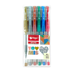 BOLIGRAFO FILGO ROLLER GEL GEL POP METALICOS 6U BOLIGRAFO FILGO ROLLER GEL GEL POP METALICOS 6U