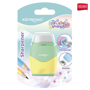 SACAPUNTAS + BORRADOR KEYROAD FACES PASTEL 2O SACAPUNTAS + BORRADOR KEYROAD FACES PASTEL 2O