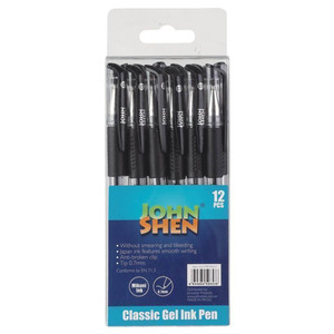 BOLIGRAFOS GEL CON GRIP JOHN SHEN NEGRO 0.7MM 12U BOLIGRAFOS GEL CON GRIP JOHN SHEN NEGRO 0.7MM 12U