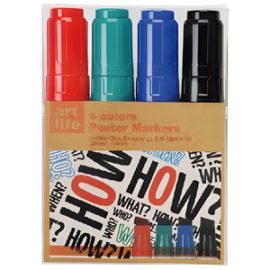 MARCADOR PERMANENTE JUMBO ART LIFFE 4U (COLORES CLASICOS) MARCADOR PERMANENTE JUMBO ART LIFFE 4U (COLORES CLASICOS)